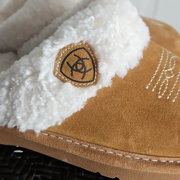 Ariat Jackie Square Toe Tan Slippers Women 8 - Picture 4 of 10